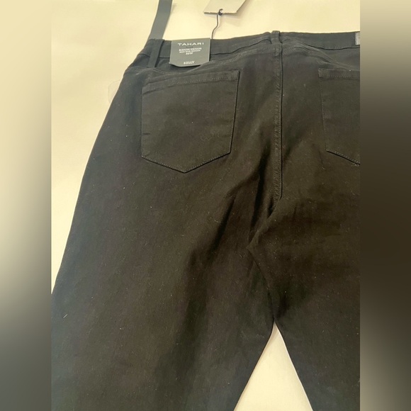 TAHARI KELLY WOMEN’S RAYON DENIM MID-RISE SKINNY JEANS. SIZE 16 W.  BLACK - Picture 2 of 7